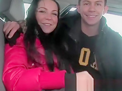 Hot russian couple fucking outdoor in the snow