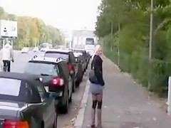 German girl public flashing in Berlin and with butt plug upskirt