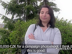 Big tits flashing in Czech streets