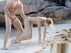 Leila and her first fucking on the beach