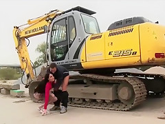 Une bimbo allemande se fait démonter sur un chantier