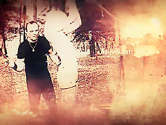 Collared slave foil wrapped to a tree