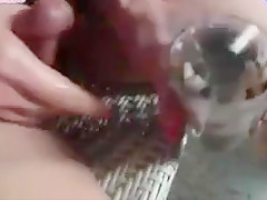 Sasha cums in her drink in public