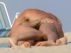 Nude Beach - Hot Latina Playing with BF