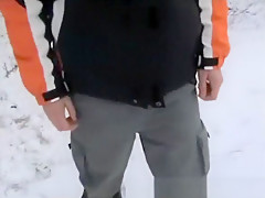 Sex outdoors in the snow