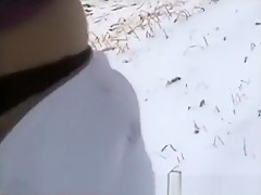 Sex outdoors in the snow