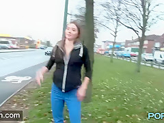 British skinny Leyla flashing in London