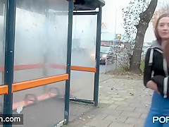 British skinny Leyla flashing in London