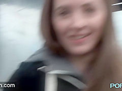 British skinny Leyla flashing in London