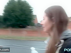 British skinny Leyla flashing in London