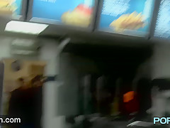 British skinny Leyla flashing in London