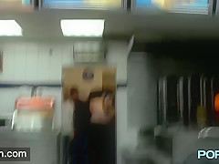 British skinny Leyla flashing in London