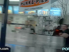 British skinny Leyla flashing in London