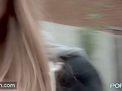 British skinny Leyla flashing in London