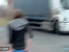 British skinny Leyla flashing in London