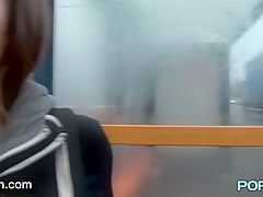 British skinny Leyla flashing in London