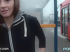 British skinny Leyla flashing in London