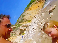 Chubby girl horny on sex on the beach