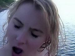 Cock hungry amateur blondie fucked on the beach
