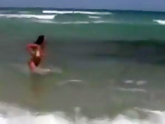 Busty Mature Mom with Amazing Natural Boobs Naked at Beach
