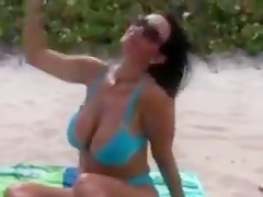 Busty Mature Mom with Amazing Natural Boobs Naked at Beach