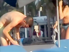 Flashing Couple Beach