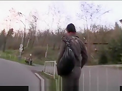 PublicAgent Tall and Skinny model hopeful takes cock outdoors