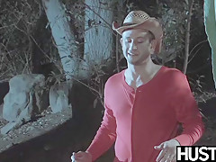 Busty bounty hunter Mikki Lynn subdues robber with big tits