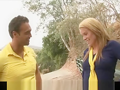 Horny skinny blonde teen slut fucked hard in wet pussy  outdoors