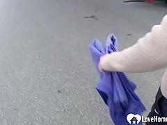 Beauty enjoys being slammed at the construction site