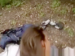 Real outdoor fuck with sexy chick