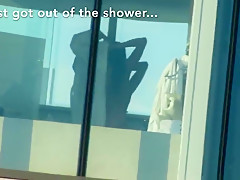 Hotel Balcony Pussy Flash