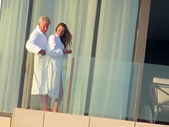 Hotel Balcony Pussy Flash