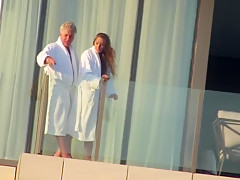 Hotel Balcony Pussy Flash