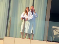 Hotel Balcony Pussy Flash