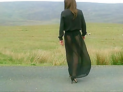 Cath in a see through skirt