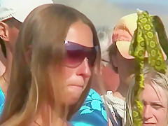 Nude art body in beach