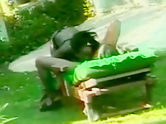 pussy eating in the backyard