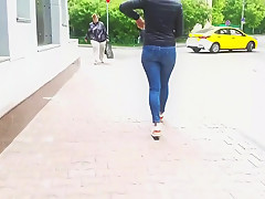 Hot girl's ass in jeans