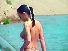 Mendi Topless On Beach II