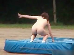 Busty Asian Babe Runs Naked And Show