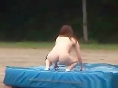 Busty Asian Babe Runs Naked And Show
