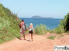 Blonde Hottie Chloe Has An Outdoor Threeway - PrimeEuro