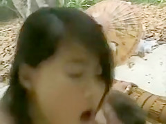 Deux australiens prennent une thailandaise en double sur une plage