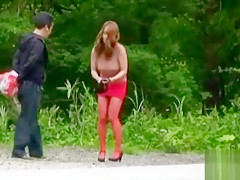 Slutty Likes Teasing By Public Flashing Her Large Naturals