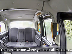 Amateur In Stockings Bent Over Fucked In Fake Taxi