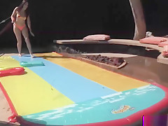 College Babes Outdoor Group Fuck With Hot Neighbor