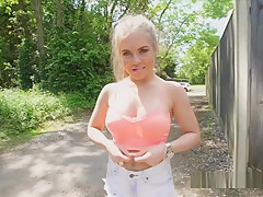 Stranded Big Tit Gymnast Blows Hard Dick In Car