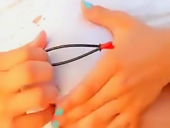 Insane Hot Brunette Teen Stripping