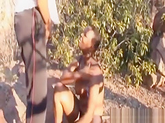 White Master Trains His Slave In The Dirt